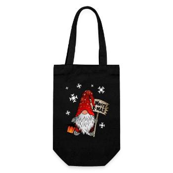 Christmas Gnome mit Schneeflocken X Mas Wichtel - Geschenkbeutel für Flaschen - Schwarz - Vorne