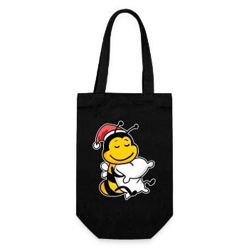 Bee Christmas Sleep Sleep Sleep Sleep - Gift Bag for Bottles - black - Front