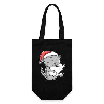 Chat Mau égyptien Noël Sommeil Fatigué - Sac à bouteille - noir - Devant