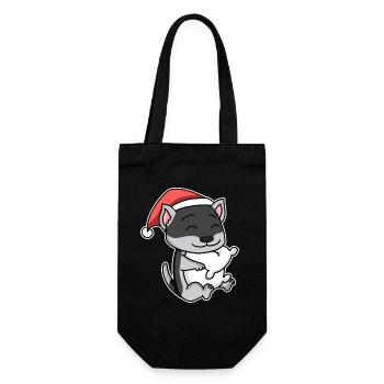 Husky Sibérien Chien Noël Sommeil Fatigué - Sac à bouteille - noir - Devant