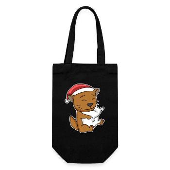 Chat somalien Noël Sleeping Tired - Sac à bouteille - noir - Devant