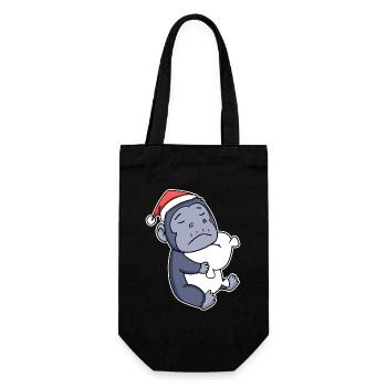 Gorilla Christmas Sleep Sleep Sleep - Gift Bag for Bottles - black - Front