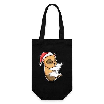 Écureuil sommeil de Noël - Sac à bouteille - noir - Devant