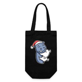 Hippopotame Noël - Sac à bouteille - noir - Devant