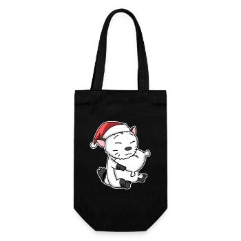 American Bobtail Cat Noël Sommeil Fatigué - Sac à bouteille - noir - Devant