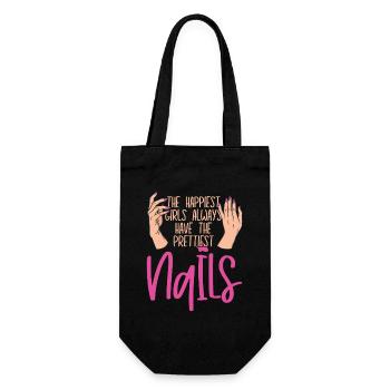 The Happiest Girls Have The Prettiest - Geschenkbeutel für Flaschen - Schwarz - Vorne