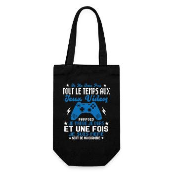 Je ne joue pas tout le temps aux jeux vidéos - Sac à bouteille - noir - Devant