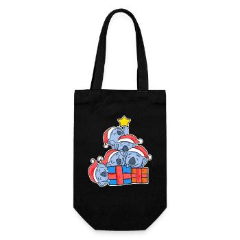 Weihnachten Weihnachtsbaum Koala - Koalas - Geschenkbeutel für Flaschen - Schwarz - Vorne