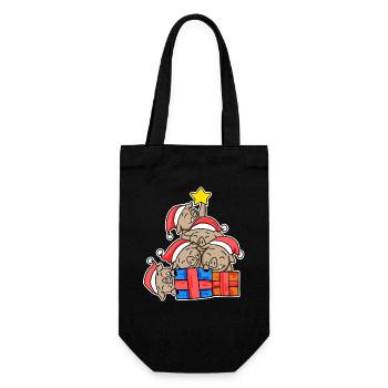 Wild boar Christmas tree Wild boar - Gift Bag for Bottles - black - Front