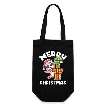 Merry Christmas Sloth - Gift Bag for Bottles - black - Front