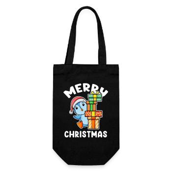 Joyeux pingouin de Noël avec cadeaux - Sac à bouteille - noir - Devant