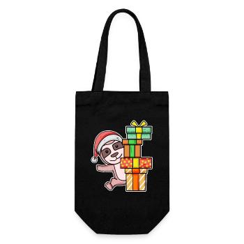 Christmas Sloth with gifts - Gift Bag for Bottles - black - Front
