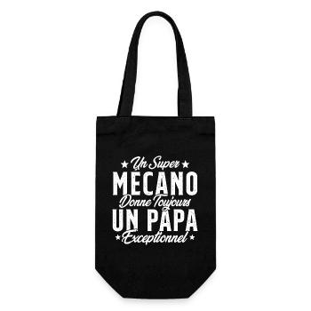 Mécano Papa Cadeau Drôle Fête Des Pères Garagiste - Sac à bouteille - noir - Devant