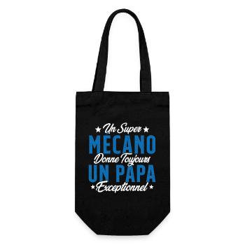 Mécano Papa Cadeau Drôle Fête Des Pères Garagiste - Sac à bouteille - noir - Devant