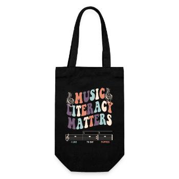 Music Literacy Matters - Geschenkbeutel für Flaschen - Schwarz - Vorne