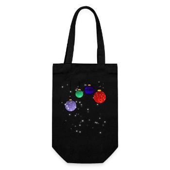 Boules d’arbre de Noël avec flocons de neige - Sac à bouteille - noir - Devant