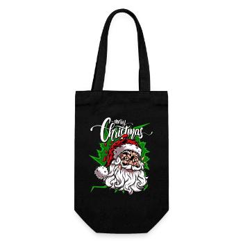 Merry Christmas Merry Christmas - Geschenkbeutel für Flaschen - Schwarz - Vorne