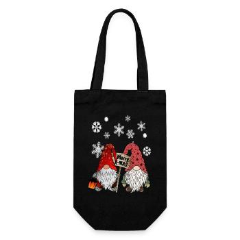 Gnome Christmas Elves with Snowflakes - Gift Bag for Bottles - black - Front