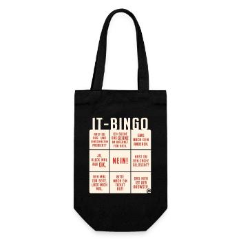 IT Support Bingo Service Desk IT Helpdesk Sysadmin - Geschenkbeutel für Flaschen - Schwarz - Vorne