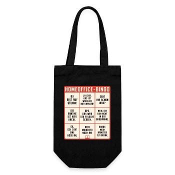 Homeoffice Bingo Büro Heimarbeit Home Office - Geschenkbeutel für Flaschen - Schwarz - Vorne