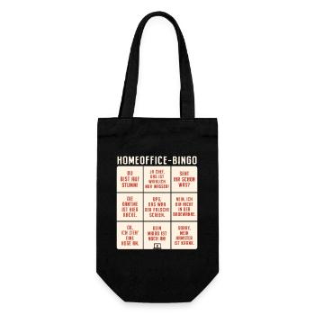 Homeoffice Bingo Büro Heimarbeit Home Office - Geschenkbeutel für Flaschen - Schwarz - Vorne