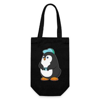 Photographe Penguin Appareil photo - Sac à bouteille - noir - Devant