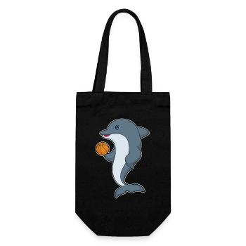 Dolphin Basketball Player Basketball - Gift Bag for Bottles - black - Front
