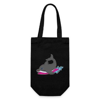 Dolphin Surfing Surfboard Summer - Gift Bag for Bottles - black - Front