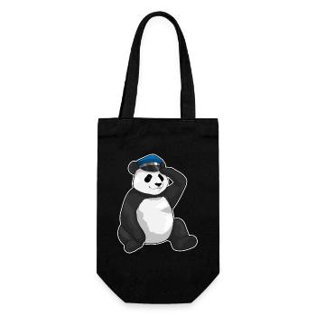 Panda Policeman Police Cap Police - Gift Bag for Bottles - black - Front