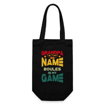 Grandpa Is My Name Boules Is My Game - Gift Bag for Bottles - black - Front