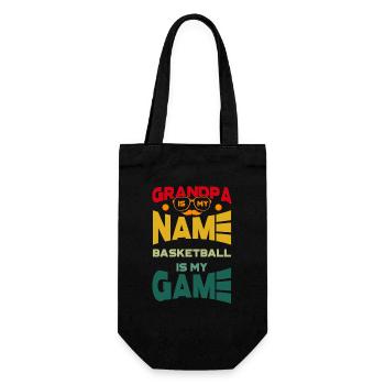 Grandpa Is My Name Basketball Is My Game - Gift Bag for Bottles - black - Front