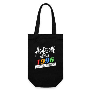 1996 - Jahrgang 1996 - Geburtsjahr 1996 - Geschenkbeutel für Flaschen - Schwarz - Vorne