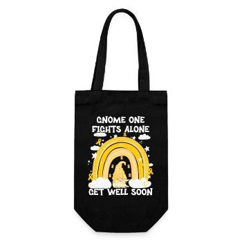 Gnome One Fights Alone Sarcoma Cancer - Gift Bag for Bottles - black - Front