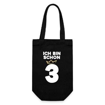 3 Geburtstag - 3 Jahre mit Krone - Geschenkbeutel für Flaschen - Schwarz - Vorne