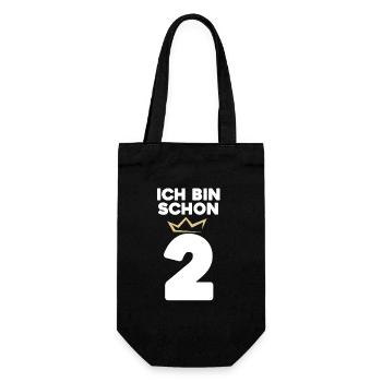 2 Geburtstag - 2 Jahre mit Krone - Geschenkbeutel für Flaschen - Schwarz - Vorne