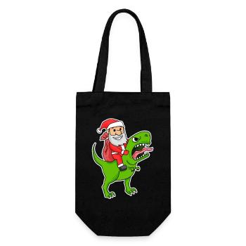 Santa Claus Dinosaurs - Gift Bag for Bottles - black - Front