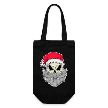 Crâne du Père Noël - Sac à bouteille - noir - Devant