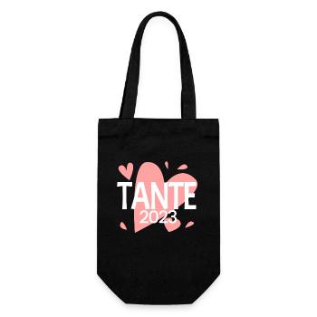 Tante 2023 - Tante werden - Tante Geschenk - Geschenkbeutel für Flaschen - Schwarz - Vorne