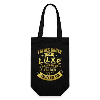 J'ai des goûts de luxe J'ai des amis en or - Sac à bouteille - noir - Devant