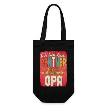 Ich bin kein Rentner – Opa Profi - Geschenkbeutel für Flaschen - Schwarz - Vorne