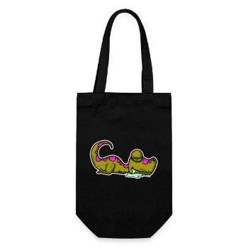Sleeping Dino - Gift Bag for Bottles - black - Front