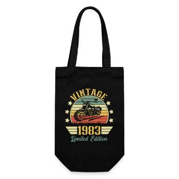 Vintage 1983 Retro Motorrad Geburtstagsgeschenk - Geschenkbeutel für Flaschen - Schwarz - Vorne
