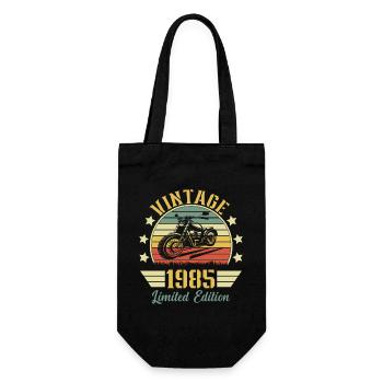 Vintage 1985 Retro Motorrad Geburtstagsgeschenk - Geschenkbeutel für Flaschen - Schwarz - Vorne