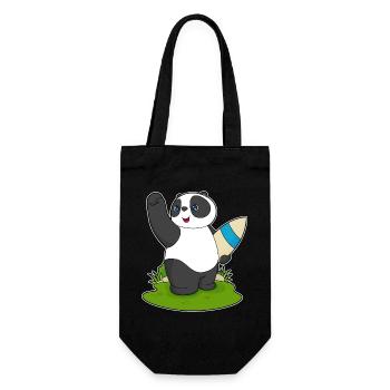 Été de planche de surf panda - Sac à bouteille - noir - Devant