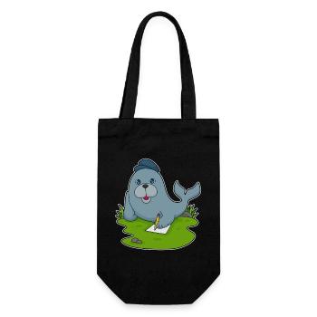 Seal Student Pencil School - Gift Bag for Bottles - black - Front