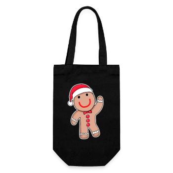 Süßes Lebkuchen - Geschenkbeutel für Flaschen - Schwarz - Vorne