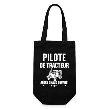 Pilote De Tracteur Cadeau Humour Agriculteur - Sac à bouteille - noir - Devant