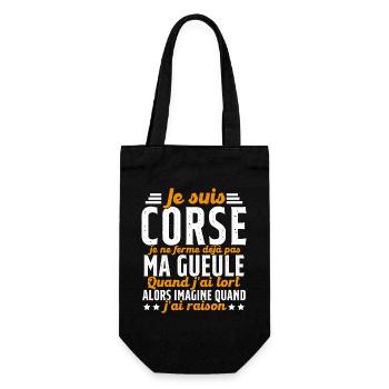 Corse je ne ferme pas ma gueule cadeau humour - Sac à bouteille - noir - Devant