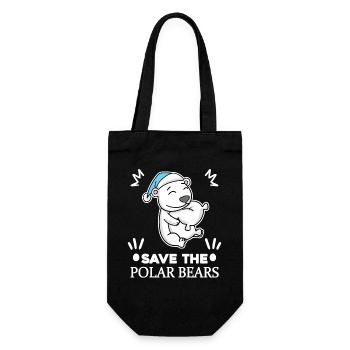 Polar bear Polar bear Environment Climate protection Nature conservation - Gift Bag for Bottles - black - Front