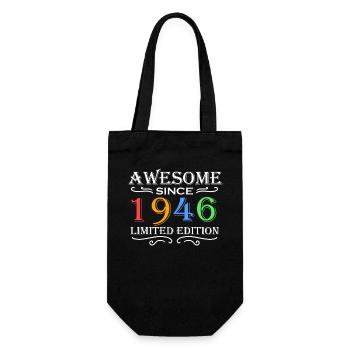 1946 - Jahrgang 1946 - Fantastisch seit 1946 - Geschenkbeutel für Flaschen - Schwarz - Vorne